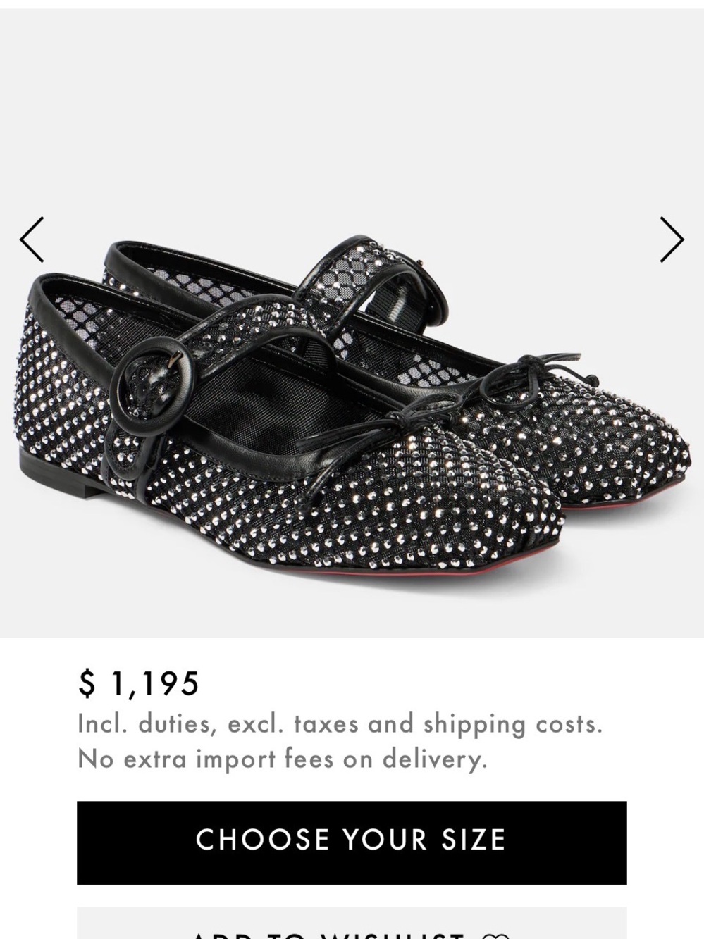 Christian Louboutin brand new with box crystal ballet flats size 38.5